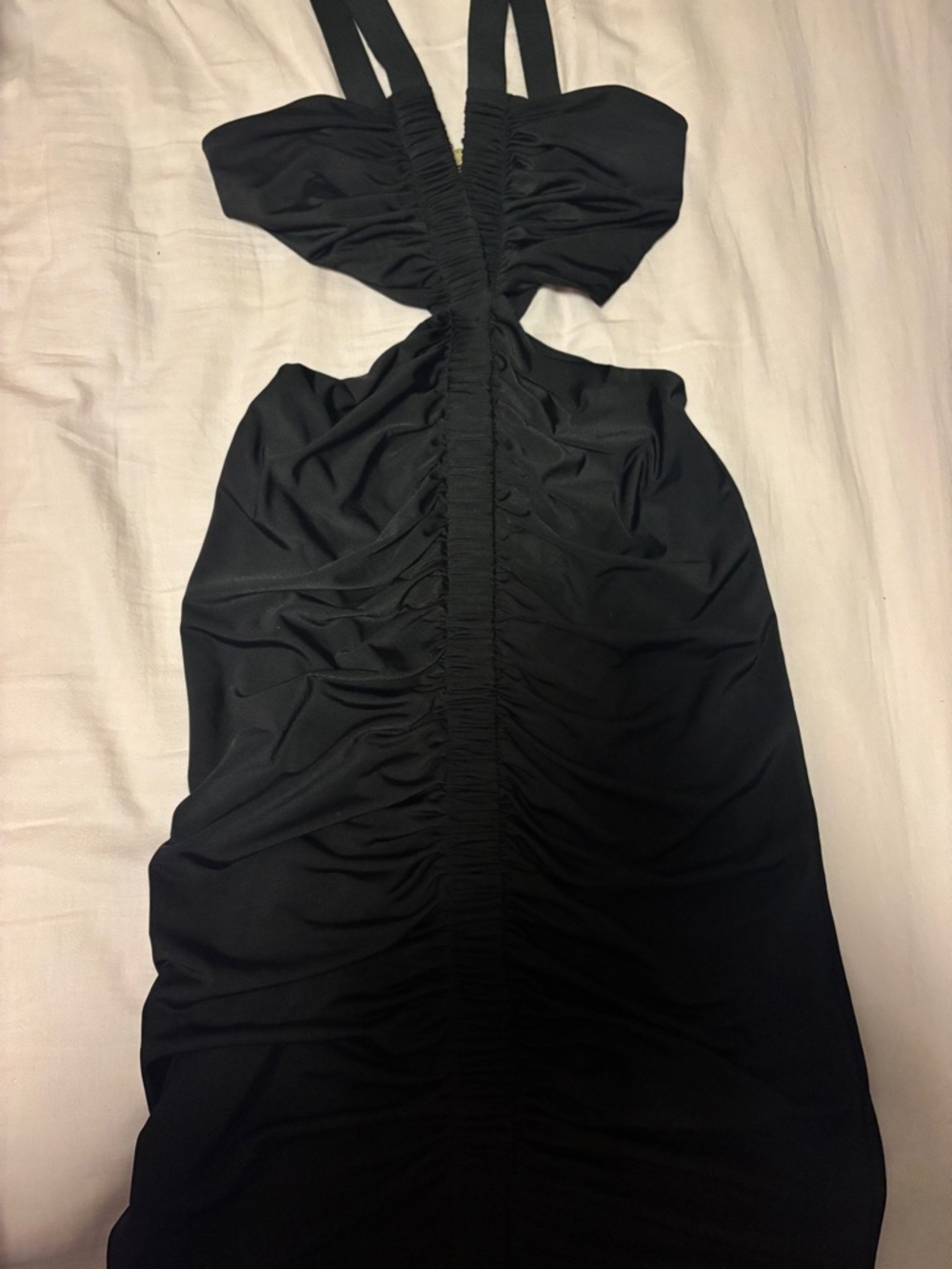 Marciano Black Ruched Cutout Bodycon Dress